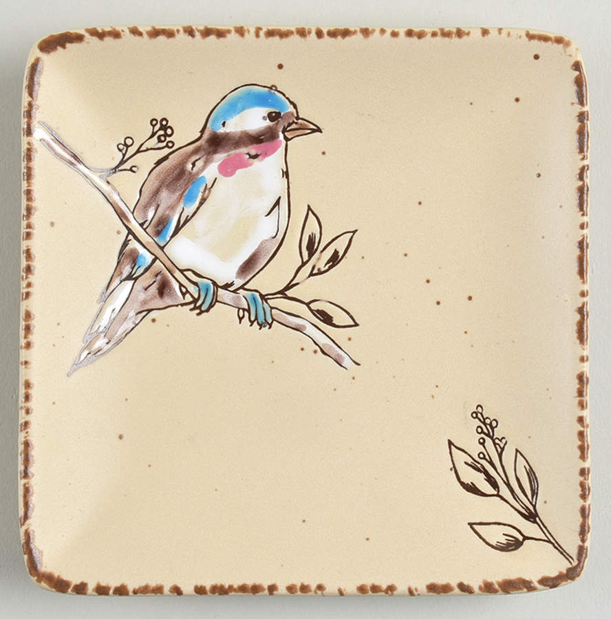 Spring Bird Square Appetizer Plate by Spectrum-1