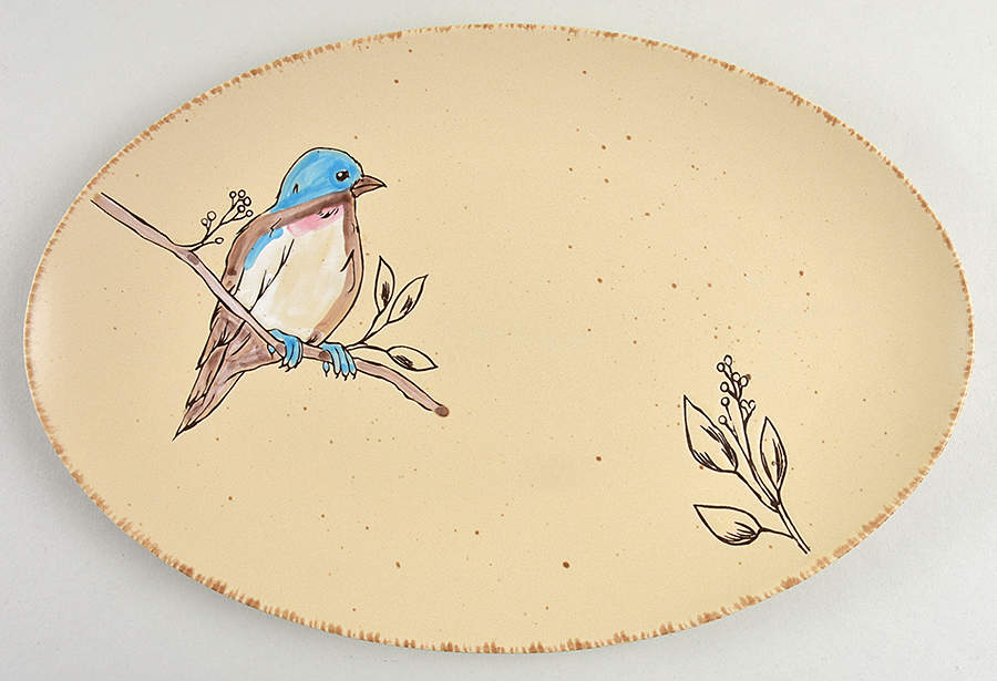 Spring Bird 14" Oval Serving Platter by Spectrum-1