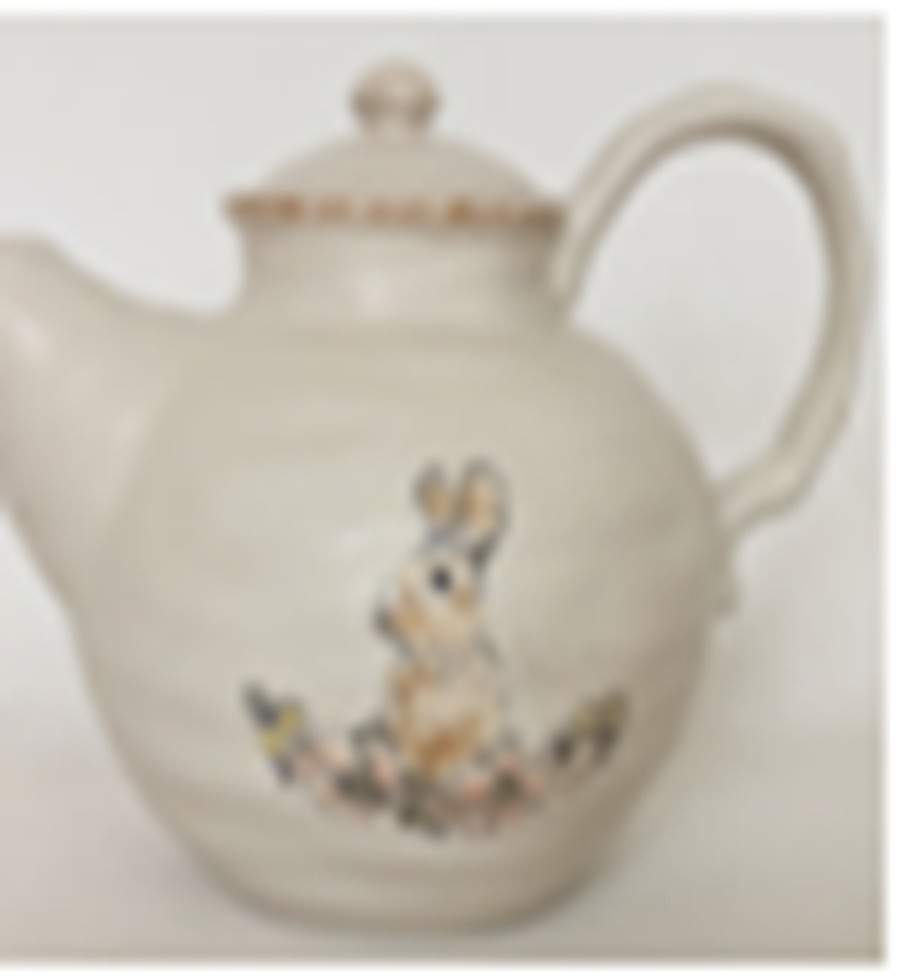Cream Floral Bunny Teapot & Lid by Spectrum-1