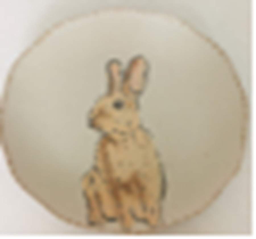 Cream Floral Bunny Salad Plate by Spectrum-1