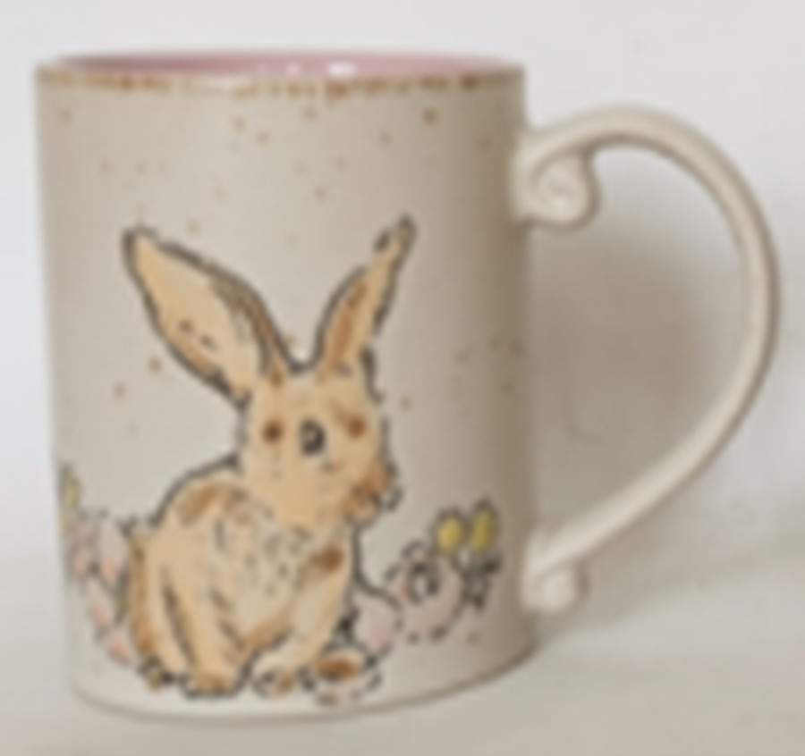 Cream Floral Bunny Mug by Spectrum-1