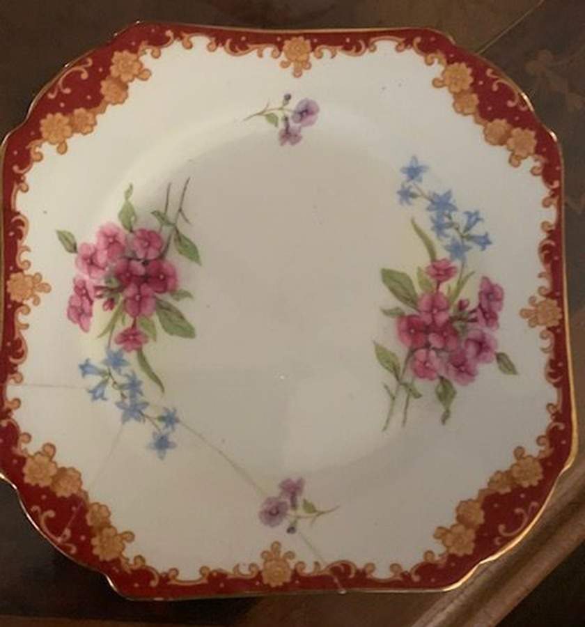 Stocks (Richmond Shape) Square Bread & Butter Plate by Shelley-1