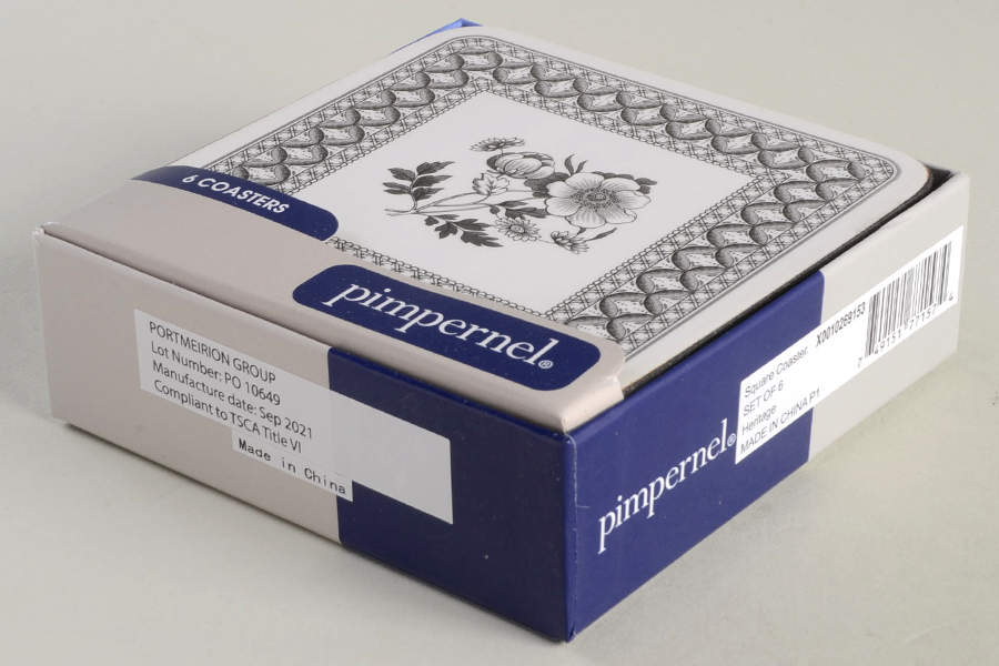 Heritage Collection Square Corkback Coaster - Set of 6 Motifs by Spode-1