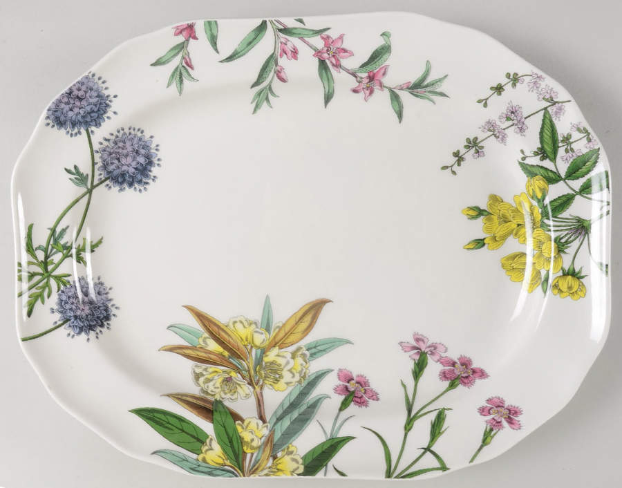 Stafford Blooms 14" Oval Serving Platter by Spode-1