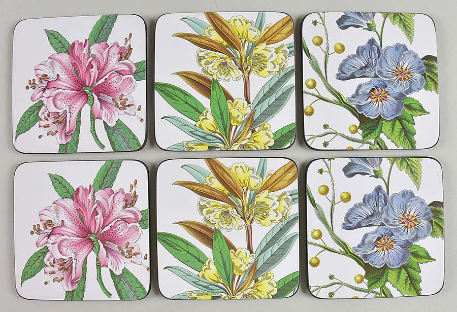 Stafford Blooms Square Corkback Coaster - Set of 6 Motif by Spode-1
