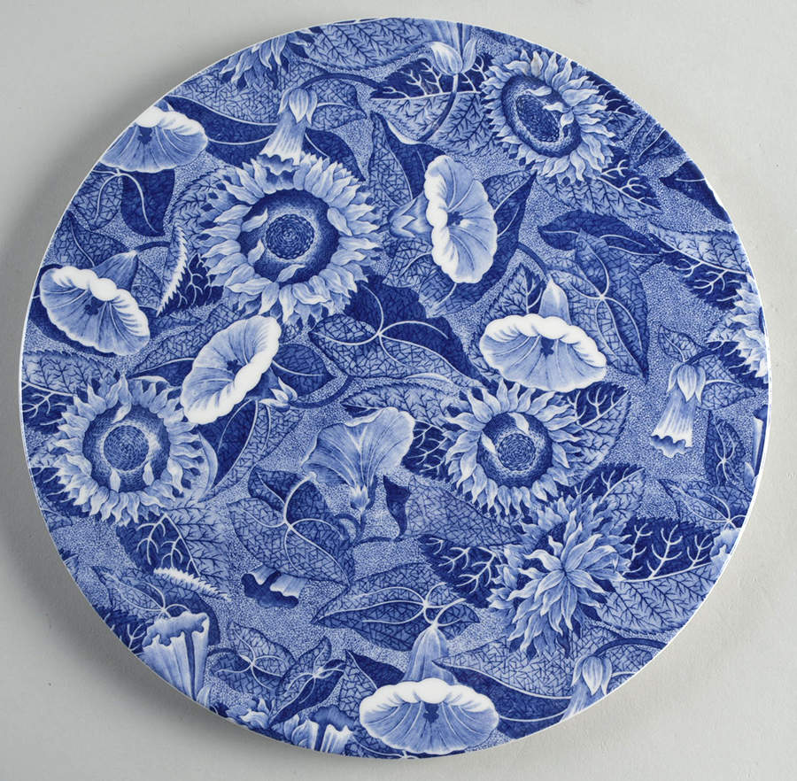 Sunflower (Blue Room Sunflower) Flat Cake Plate/Cheese Plate by Spode-1