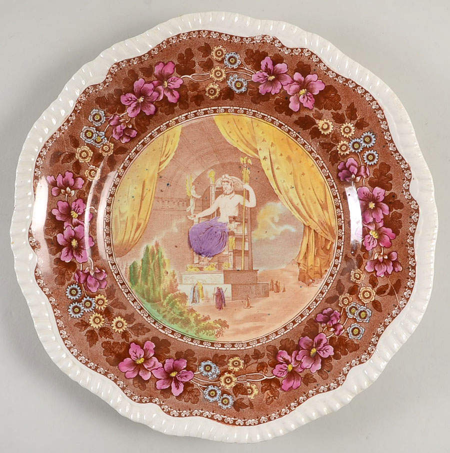 Seven Wonders of the World Multicolored Dinner Plate by Spode-1