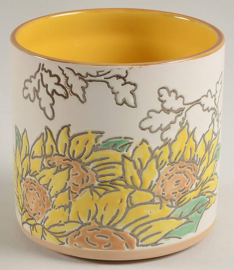 Gilded Sunflower Small Canister No Lid by Spectrum-1