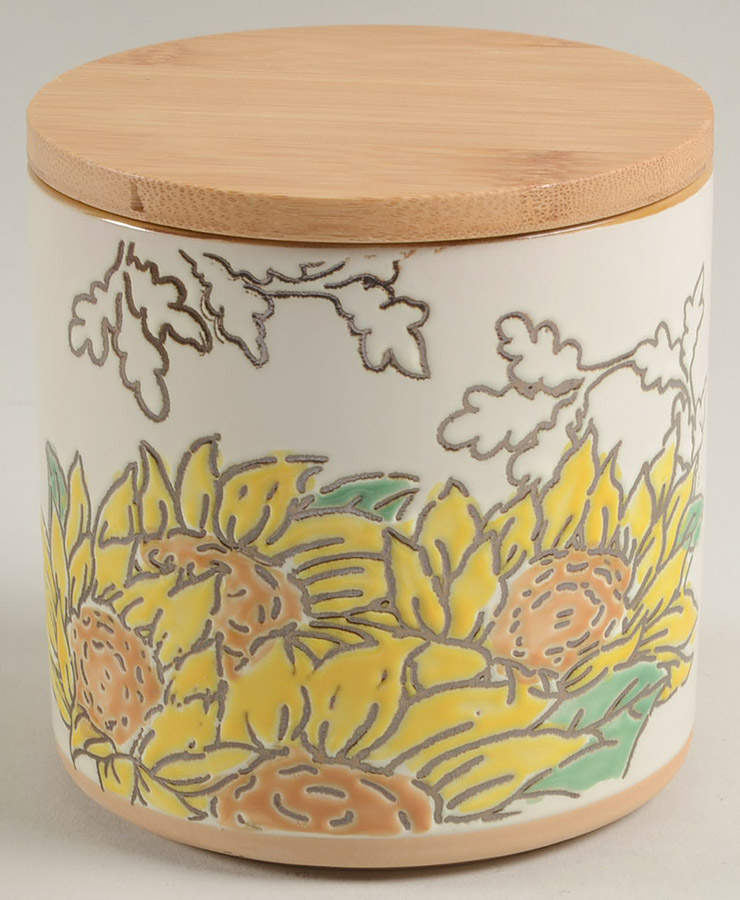 Gilded Sunflower Small Canister & Lid by Spectrum-1