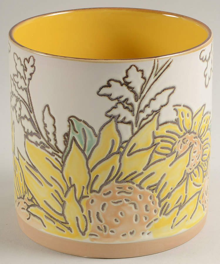Gilded Sunflower Medium Canister No Lid by Spectrum-1