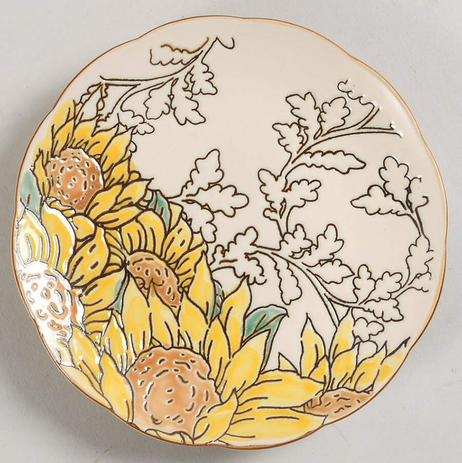 Gilded Sunflower Appetizer Plate by Spectrum-1