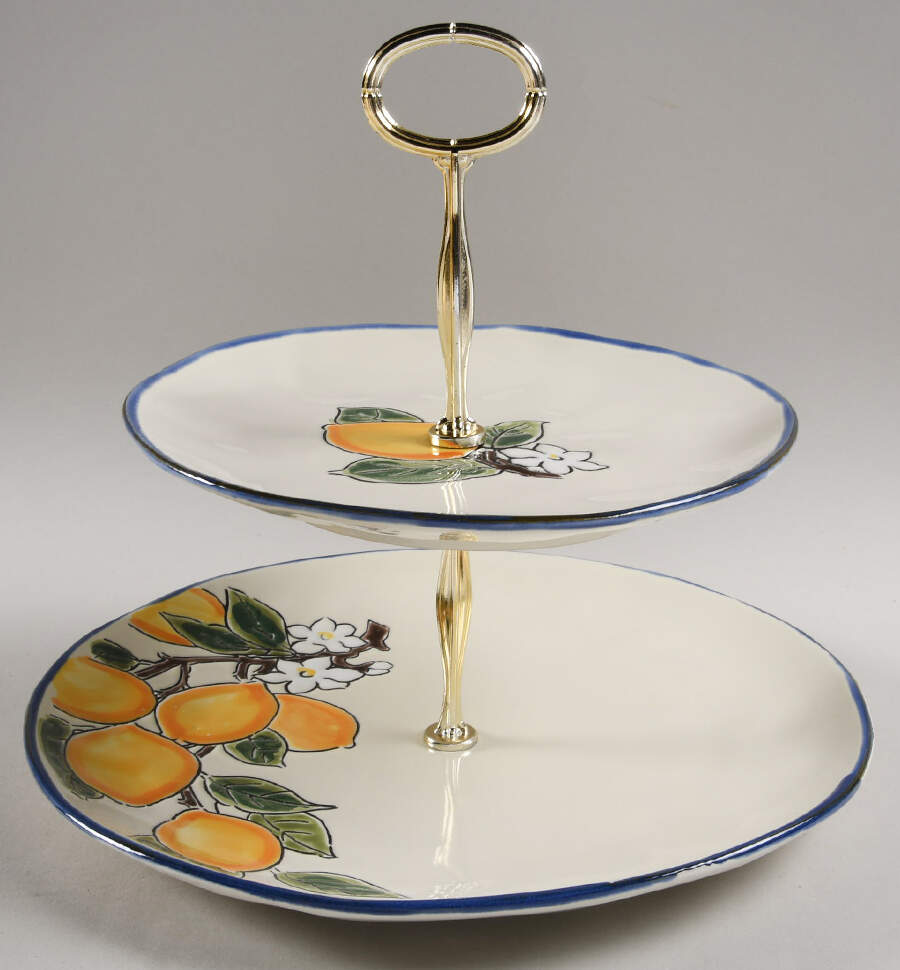 Lemon 6 5/8"-10"  2 Tiered Serving Tray (Dp, Sp) HC by Spectrum-1
