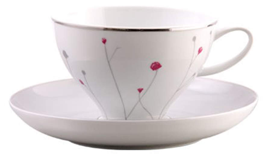 Blossom Flat Cup & Saucer Set by Spal Porcelanas-1