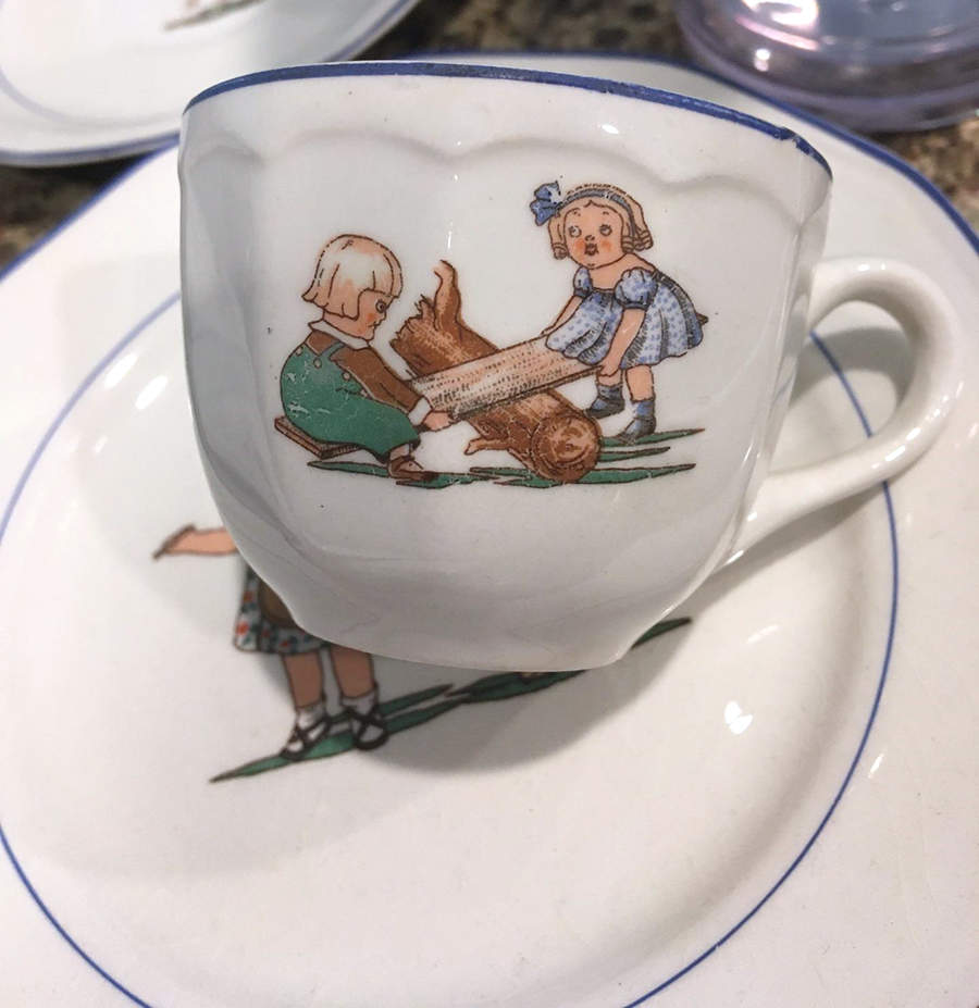 SEB177 Child's Cup & Saucer Set by Sebring Pottery-1