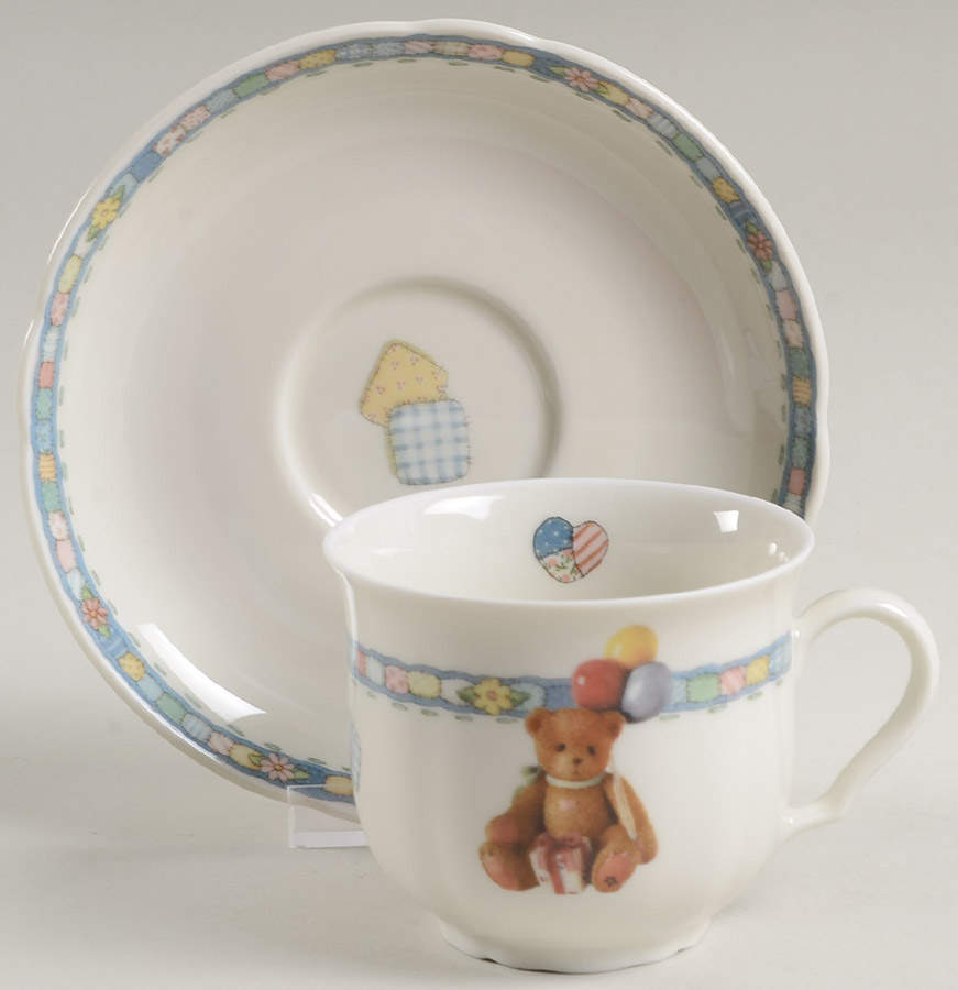 Cherished Teddies Flat Cup & Saucer Set by Seltmann-1