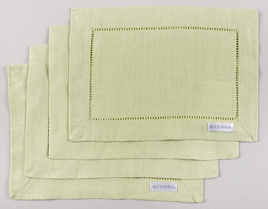 Fine Linens, Napkins (4 Pack) 6" X 9" Kiwi Cocktail Napkin by Sferra-1