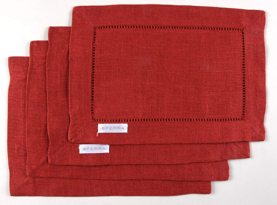 Fine Linens, Napkins (4 Pack) 6" X 9" Cinnabar Cocktail Napkin by Sferra-1