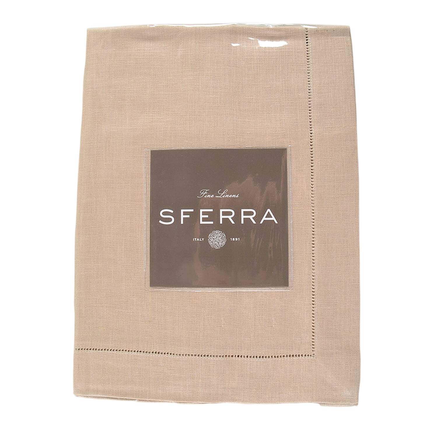 Fine Linens, Napkins 15" x 72" Natural Table Runner by Sferra-1