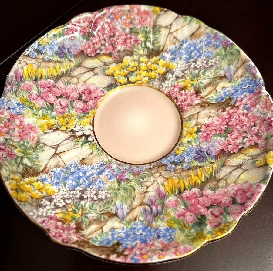 Rock Garden (Oleander, Pink) Saucer by Shelley-1