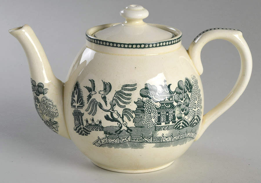Willow Green Teapot & Lid by Societe Ceramique-1