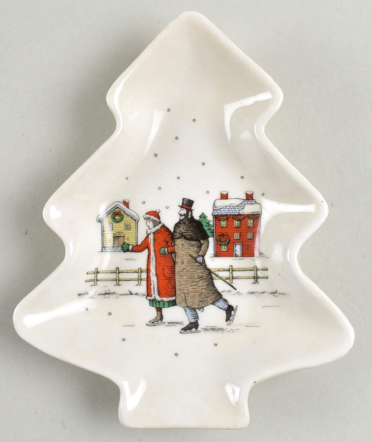 Christmas Skating Small Tree Shaped Dish by Studio Nova-1