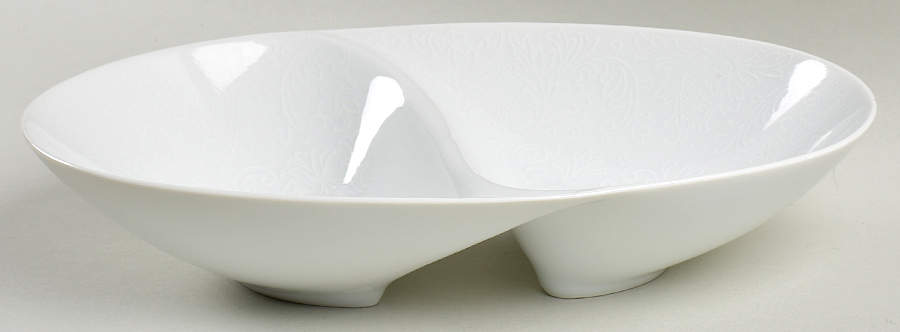 Elegance Oval Divided Vegetable Bowl by Sango-1