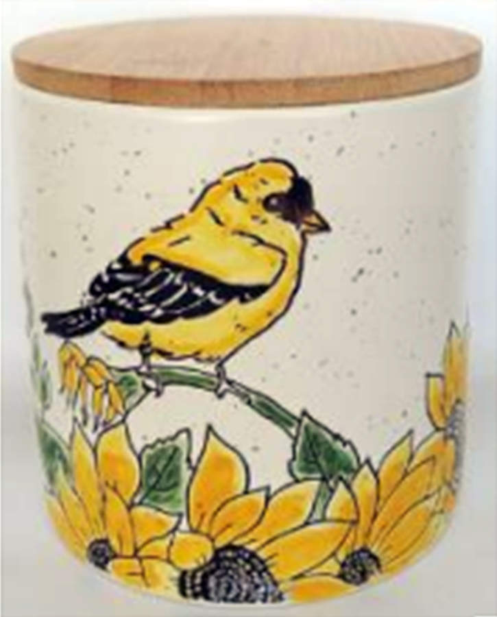 Gold Finch Sunflower Medium Canister & Lid by Spectrum-1