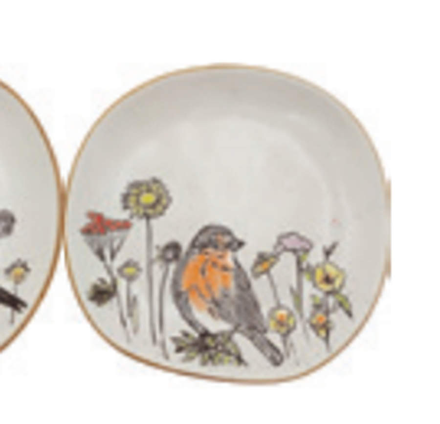 Wild Flower Bird Appetizer Plate by Spectrum-1
