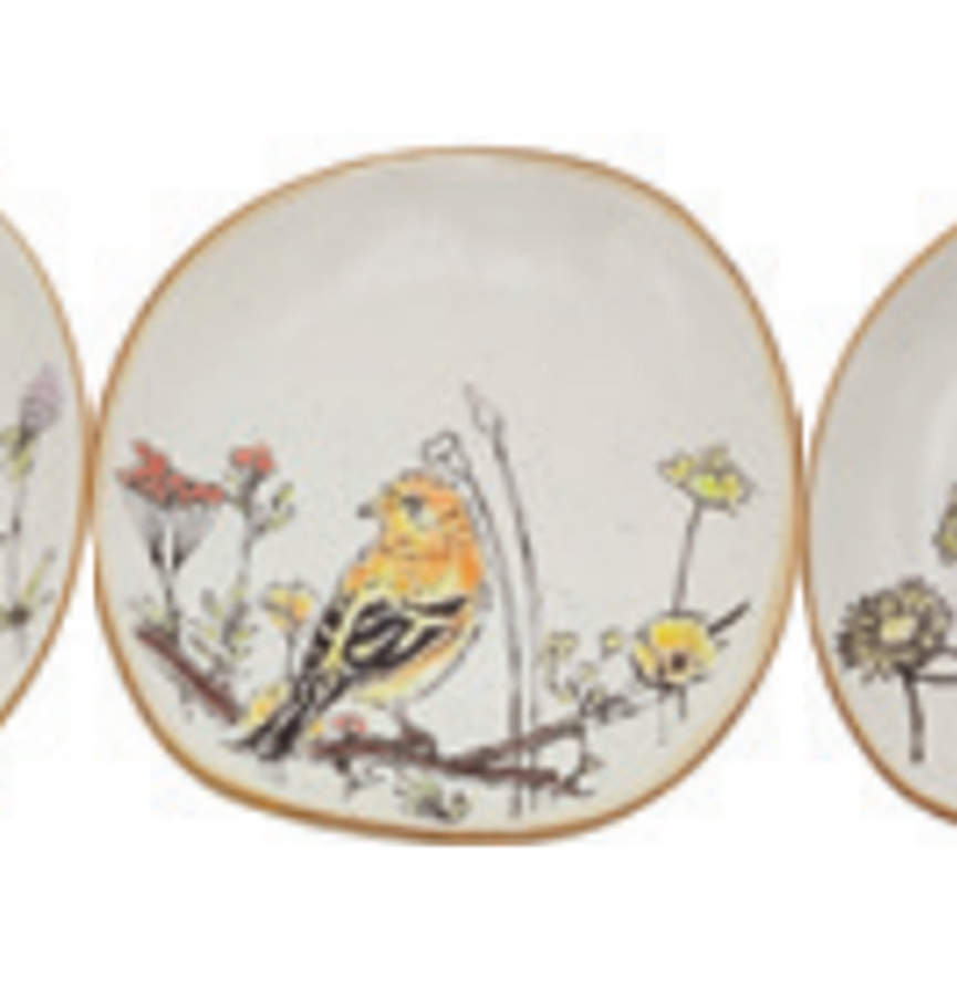 Wild Flower Bird Appetizer Plate by Spectrum-1