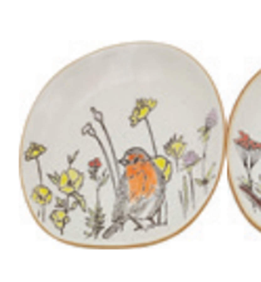 Wild Flower Bird Appetizer Plate by Spectrum-1