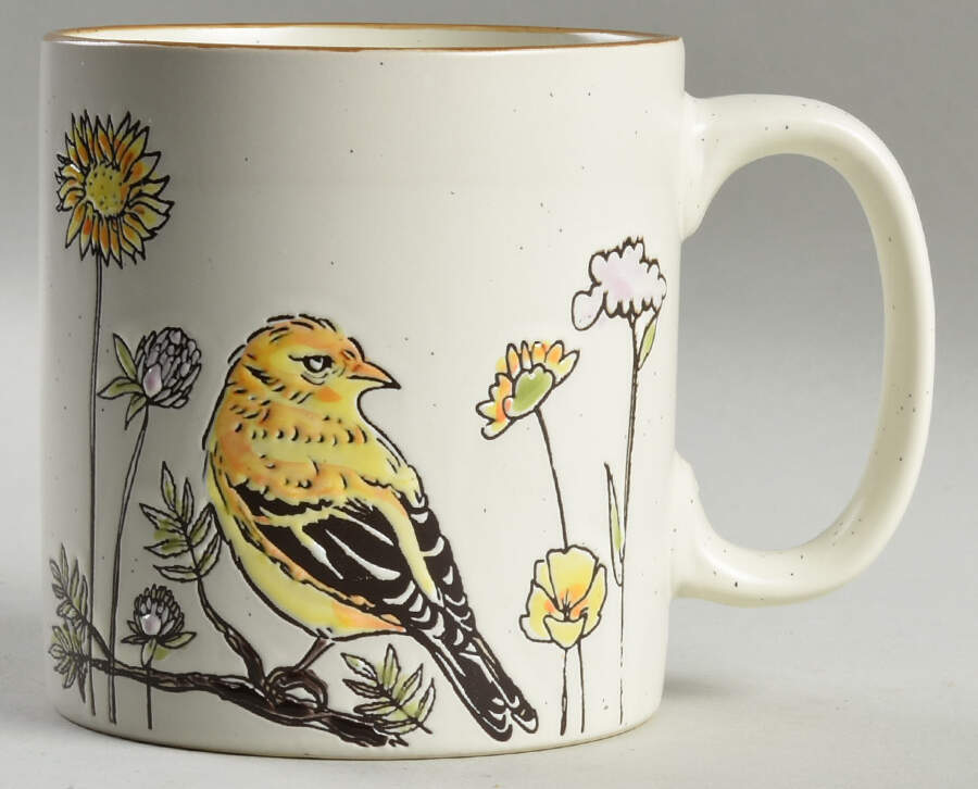 Wild Flower Bird Mug by Spectrum-1