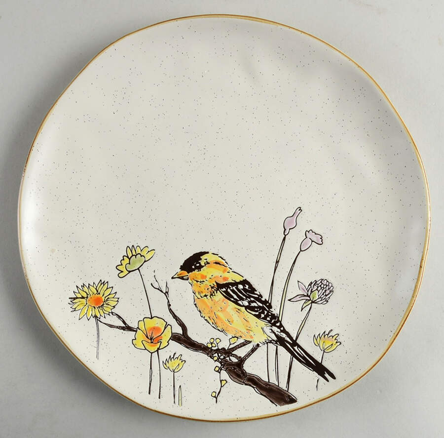 Wild Flower Bird Dinner Plate by Spectrum-1