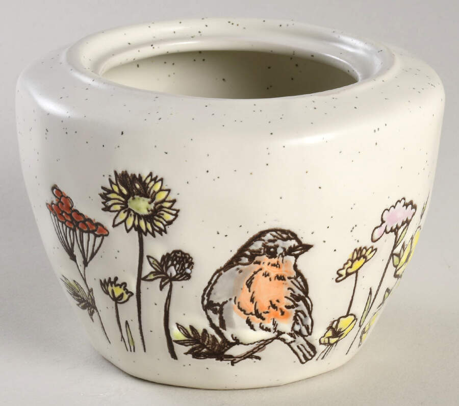Wild Flower Bird Sugar Bowl No Lid by Spectrum-1