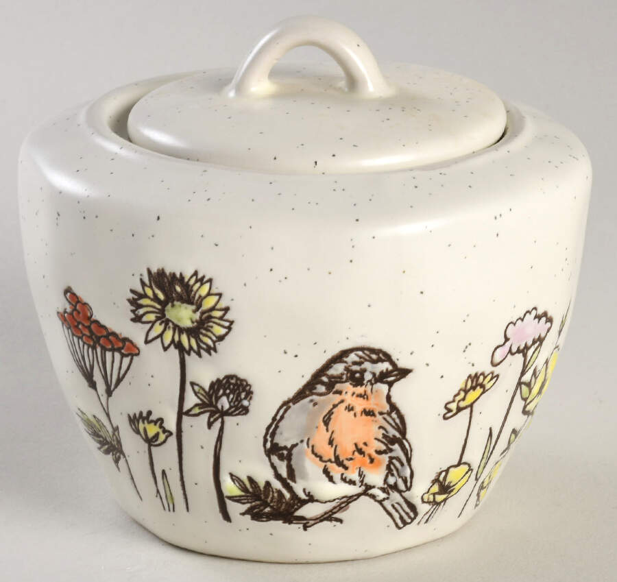 Wild Flower Bird Sugar Bowl & Lid by Spectrum-1