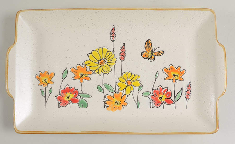 Flower Valley 12" Rectangular Serving Platter by Spectrum-1
