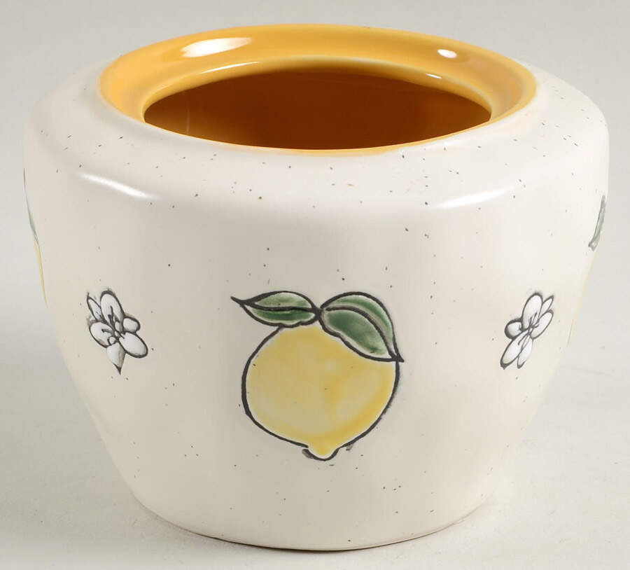 Lemon Bloom Sugar Bowl No Lid by Spectrum-1