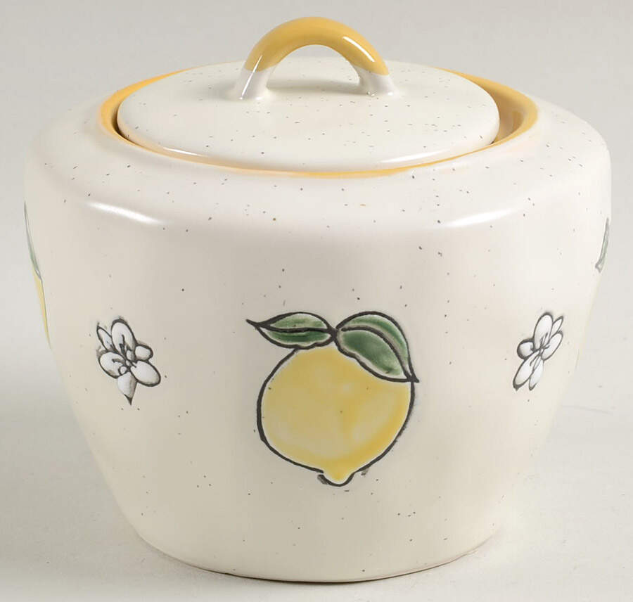 Lemon Bloom Sugar Bowl & Lid by Spectrum-1