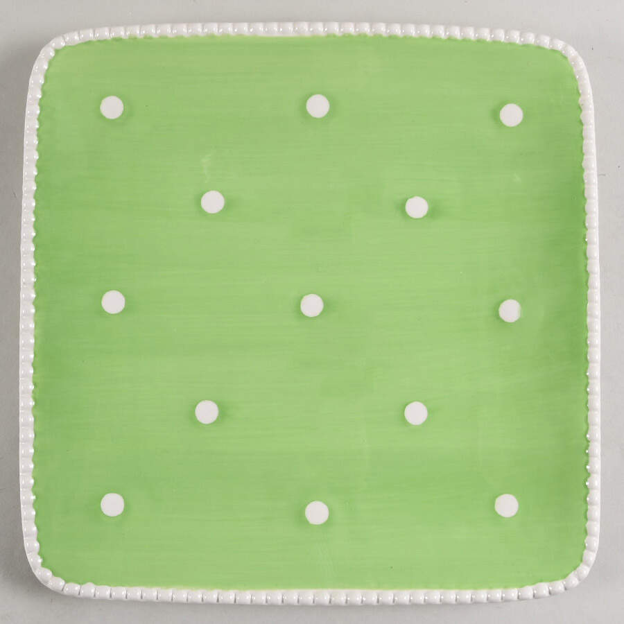 S2V1 Green Square Dinner Plate by Savinio Designs-1