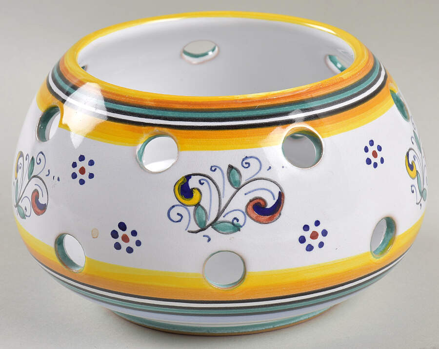 Ricco Deruta Pierced Potpourri Jar No Lid by Ceramiche Sberna-1