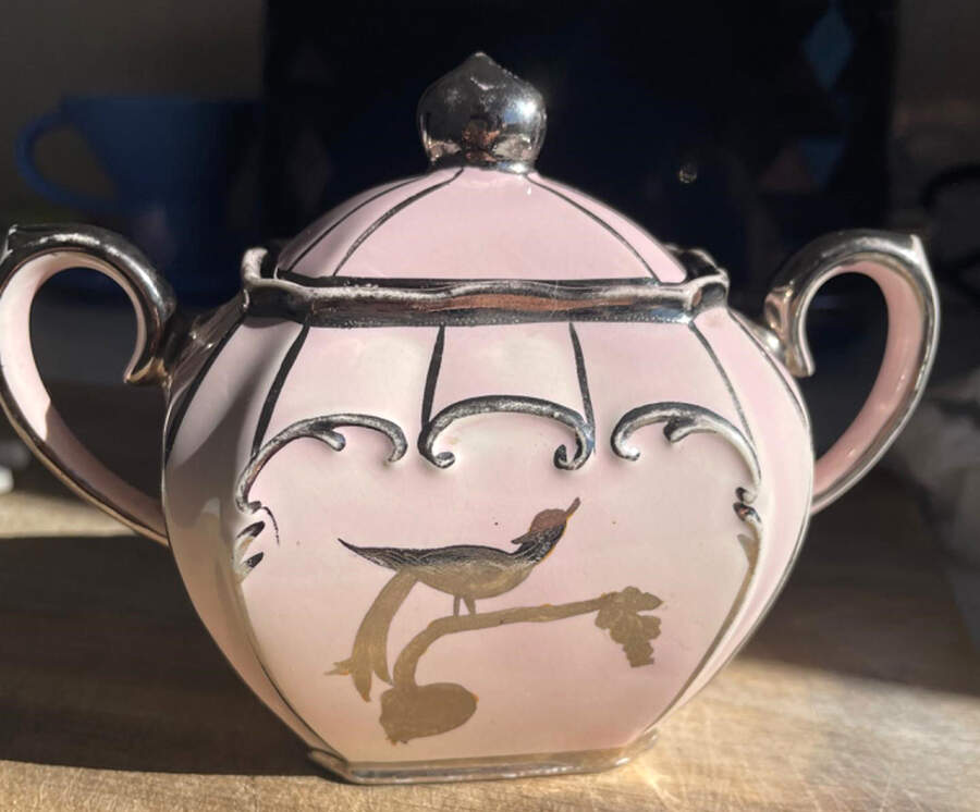 1933mn Sugar Bowl & Lid by Sadler-1