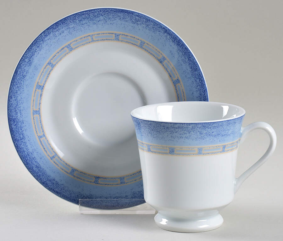 SHM32 Footed Cup & Saucer Set by Schmidt (Brazil)-1