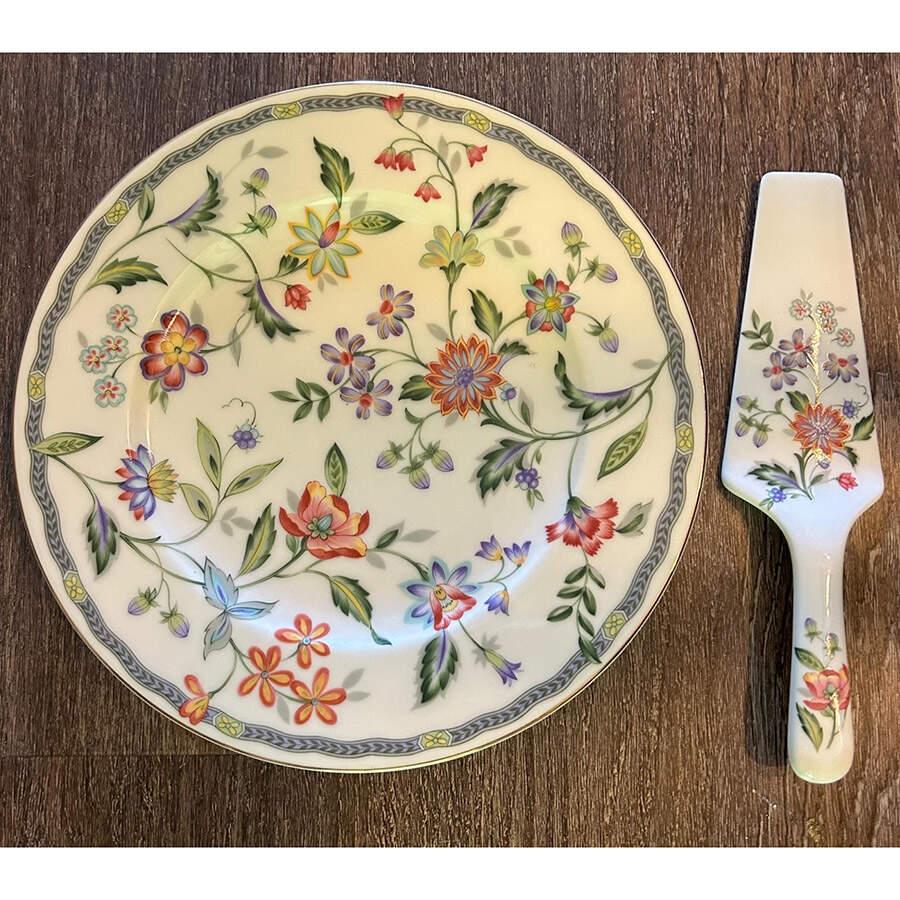 SAD129 Cake Aka Dinner Plate & Server w/Box by Sadek-1