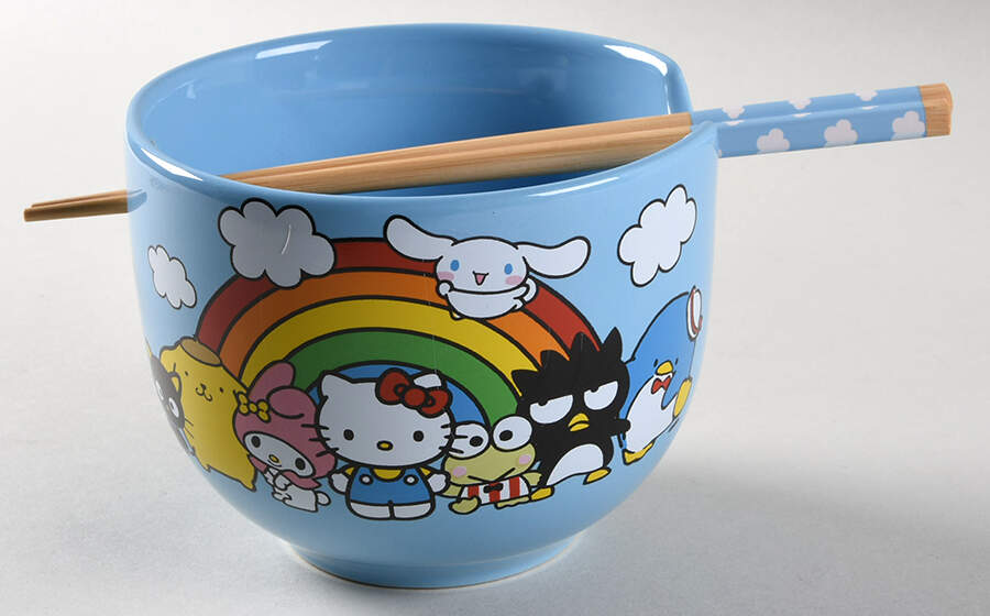 Hello Kitty (Miscellaneous) Noodle Bowl & Chopsticks Set by Silver Buffalo-1