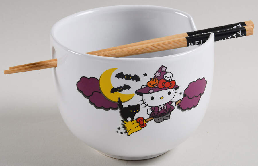 Hello Kitty (Miscellaneous) Noodle Bowl & Chopsticks Set by Silver Buffalo-1