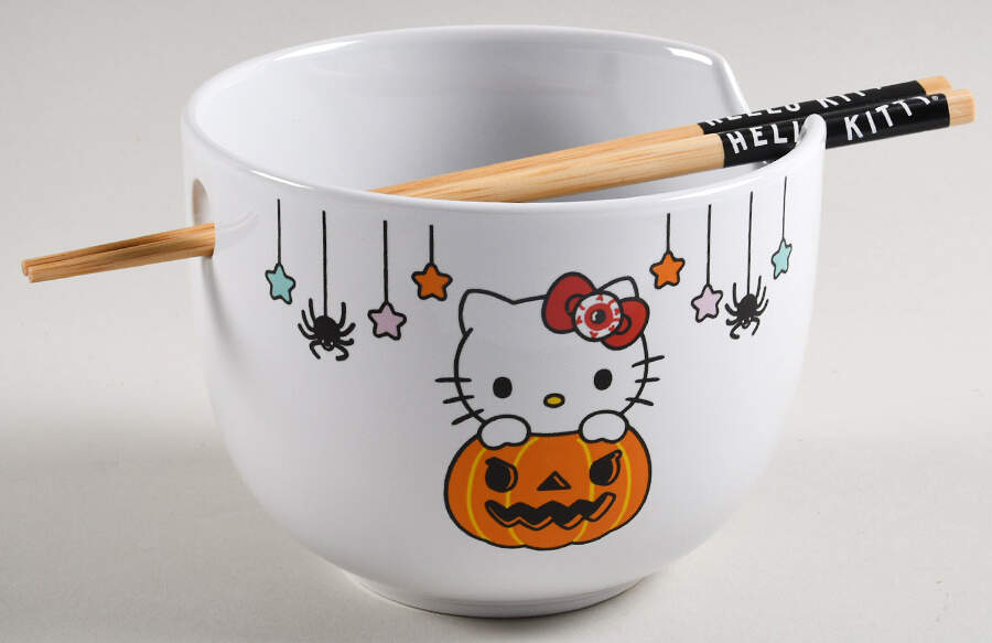 Hello Kitty (Miscellaneous) Noodle Bowl & Chopsticks Set by Silver Buffalo-1