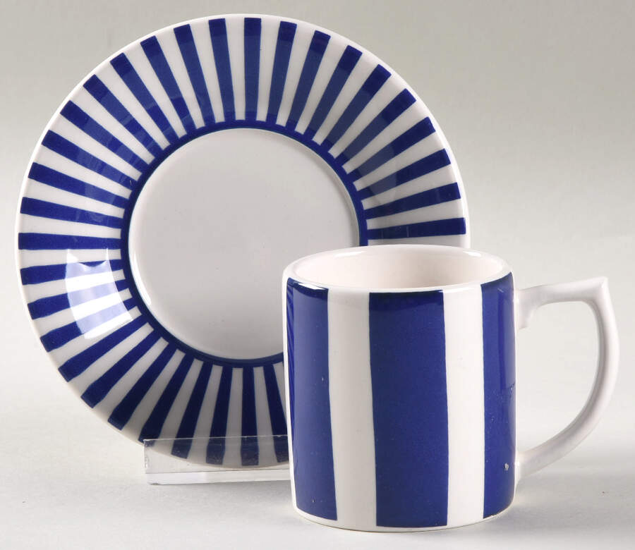 Italian Steccato Espresso Cup/Mug & Saucer Set by Spode-1