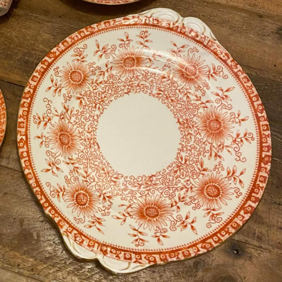 Margarette Rust Handled Cake Plate by Shelley-1