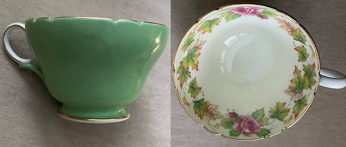 Royalty-Apple Green Footed Cup by Shelley-1