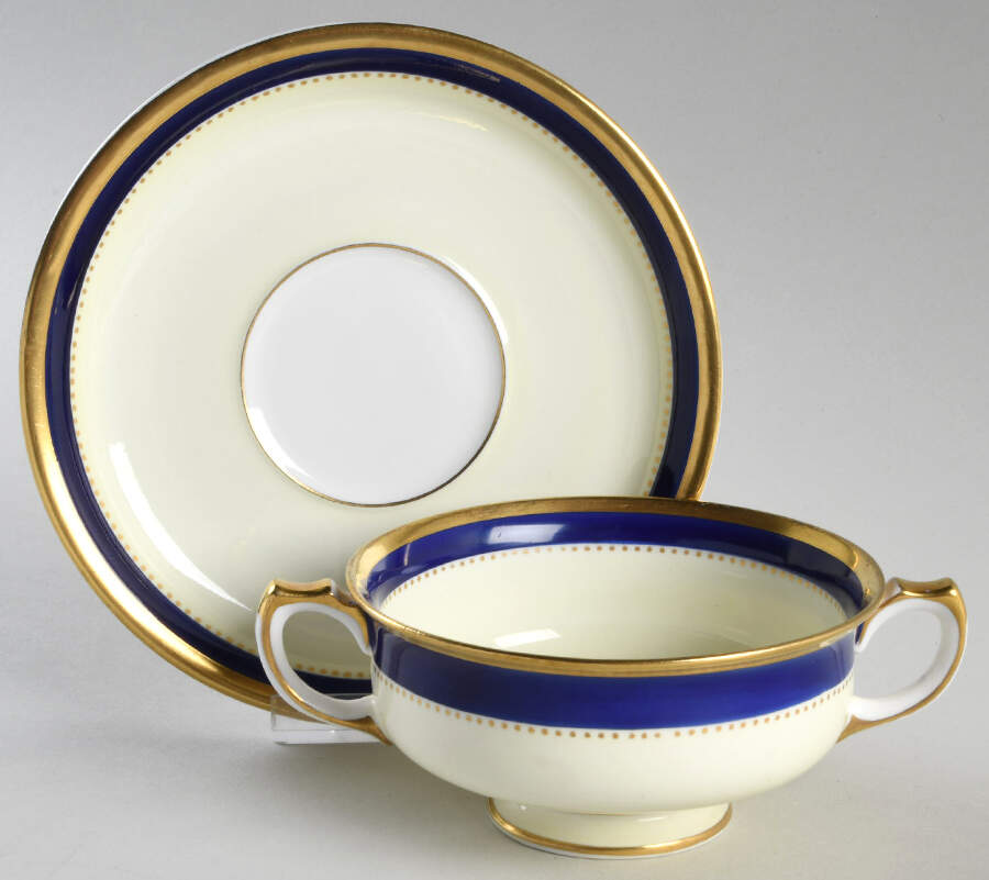 12450 Cream Soup Bowl & Saucer Set by Shelley-1