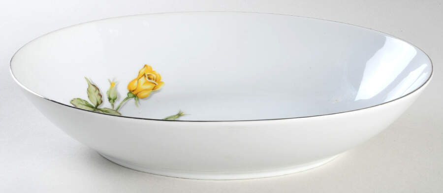 Margarett Platinum Trim 10" Oval Vegetable Bowl by Seyei Toki Co-1